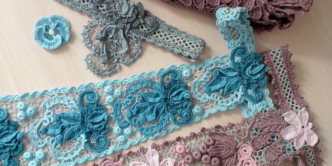 Галстук крючком. Подборка моих работ. Часть 1. Цветные галстуки.