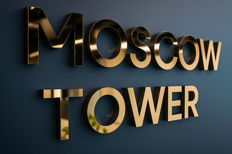 Лаконичные объёмные буквы из нержавеющей стали с зеркальным блеском