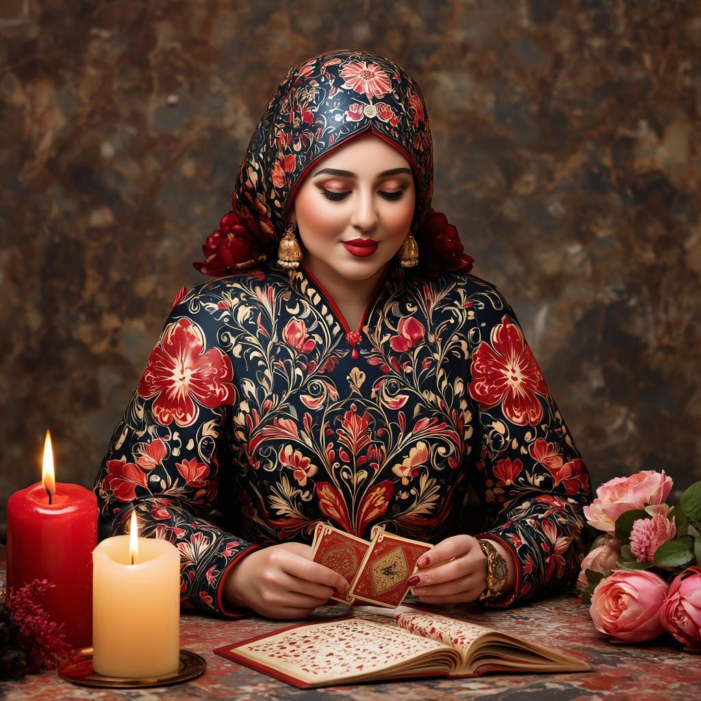 Гадание на картах. Иллюстрация сгенерирована нейросетью