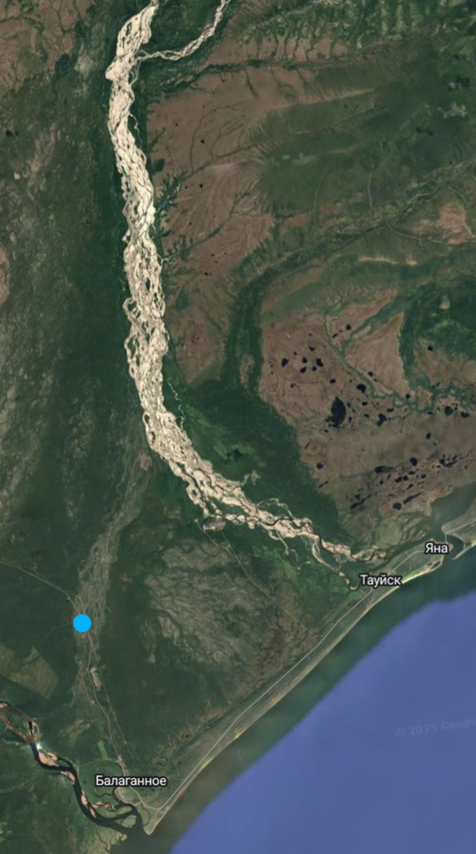 Голубая точка место поворота в сторону "оленьих"