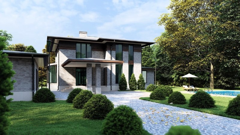 Визуализация коттеджа Средиземье Проект АБ АртГелика #проект дома#артгелика#artgelika