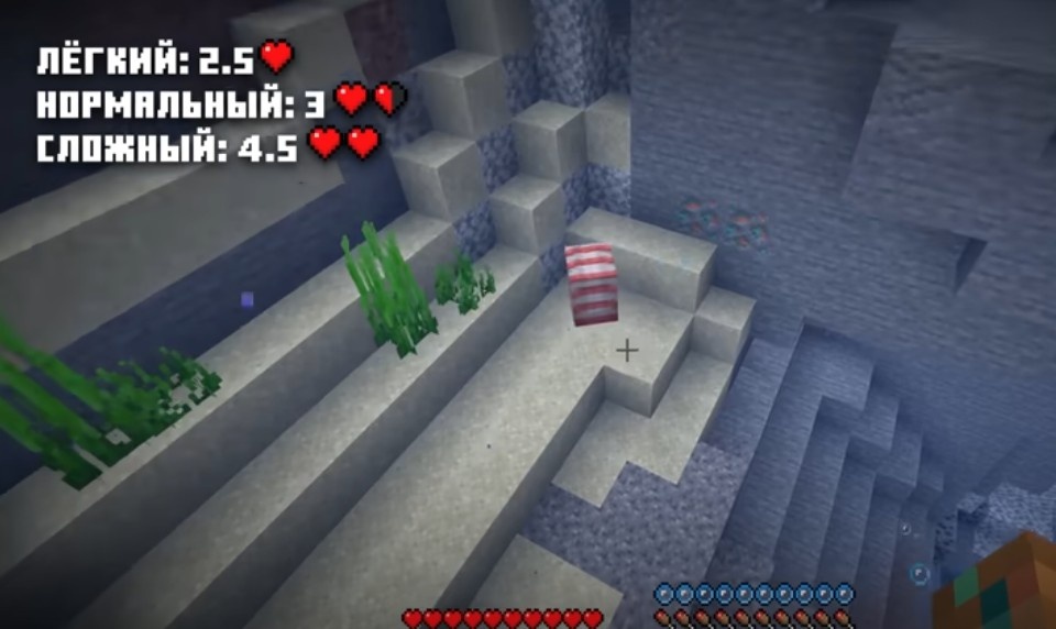 1.5 сердца урона от Наутилуса! Это вам не укус летучей мыши, братишки. Встреча в океане Майнкрафт может быть жаркой!