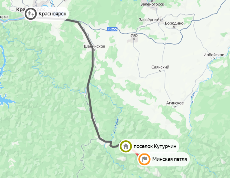 Примерный маршрут Усольцевых. Фото: Яндекс карты