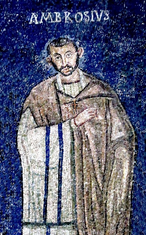 Святитель Амвросий Медиоланский. 5 в. Мозаика капеллы Сан-Витторе базилики Сант-Амброджо. Милан.
