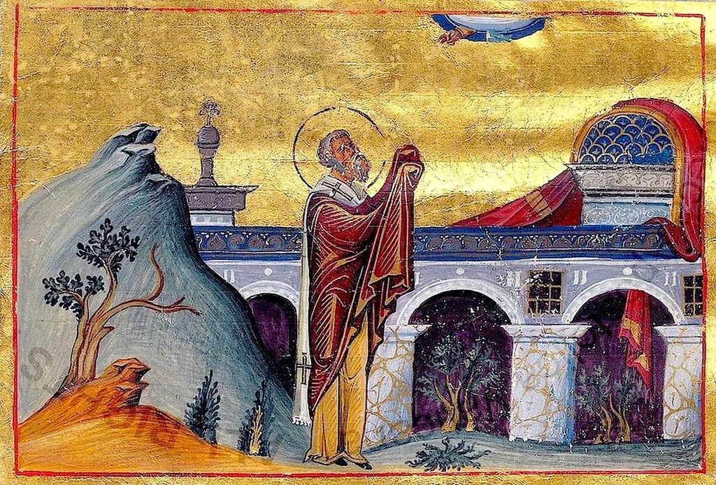 Святитель Амвросий Медиоланский. 10 в. Минологий императора Василия II.