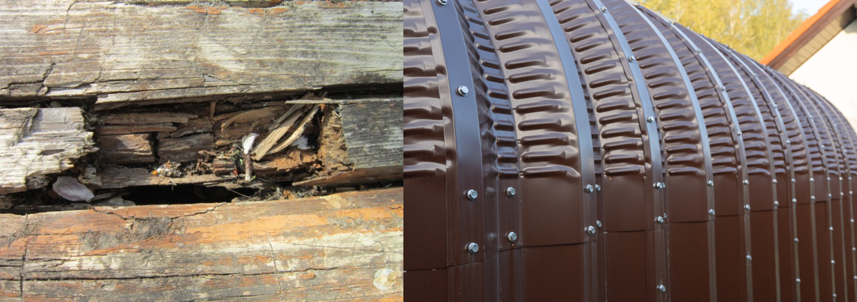 Сравнение деревянного и стального блоков через 3 года эксплуатации