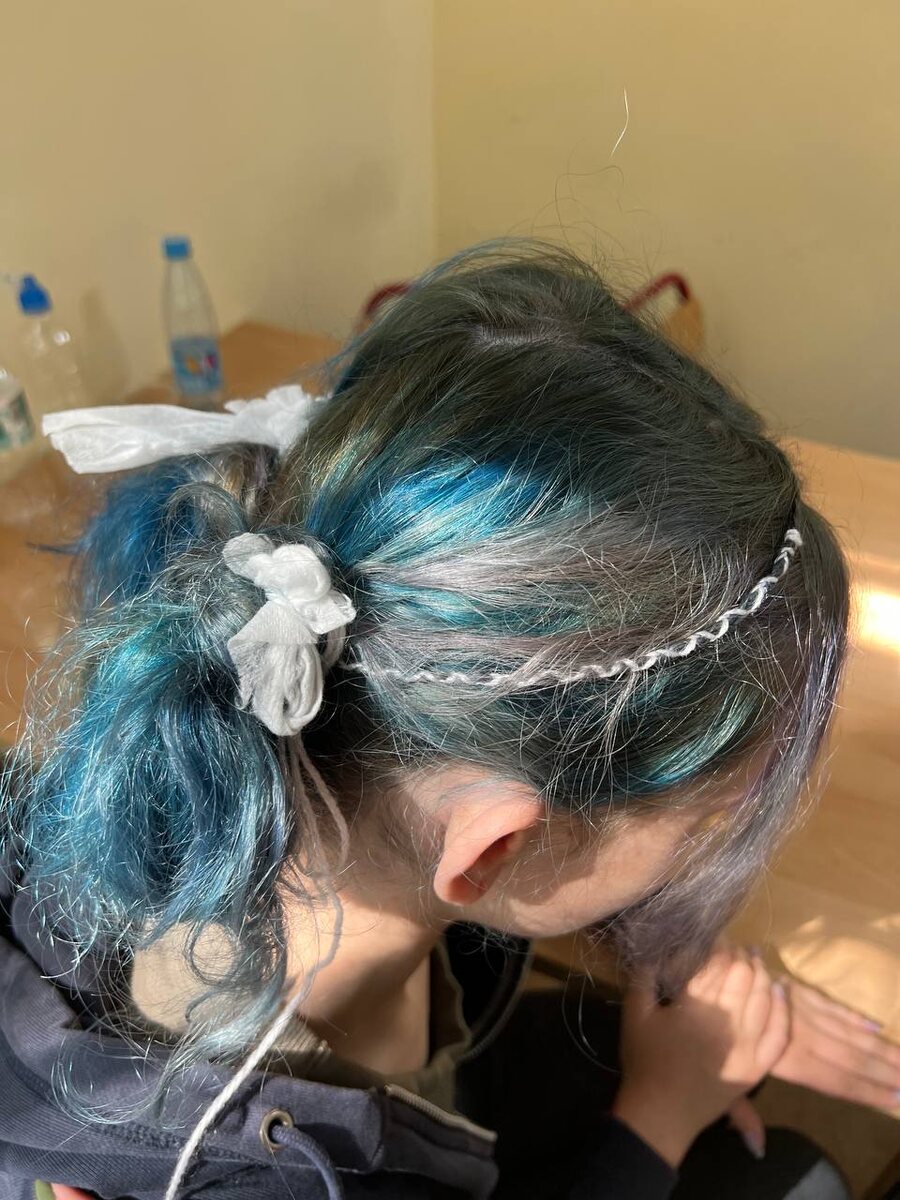 Та самая прическа из мулине и салфеток