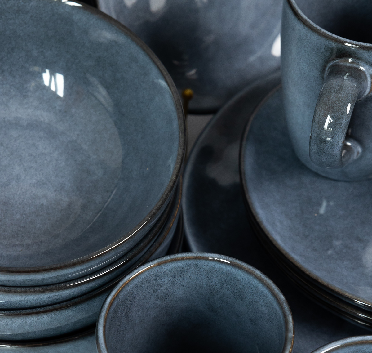 Столовый сервиз "Графит" из керамики, бренд JEWEL