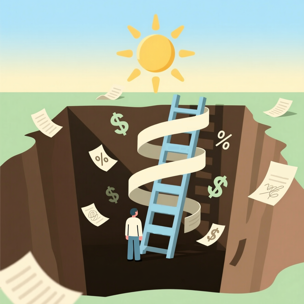 Узнайте, что такое долговая яма и как в нее попадают. Практические советы: как вылезти из долговой ямы, выбраться из кредитной ловушки и перестать брать займы для погашения старых долгов. Профессиональная помощь в решении проблем с долгами. Консультация по выходу из долговой ямы и восстановлению финансовой стабильности.