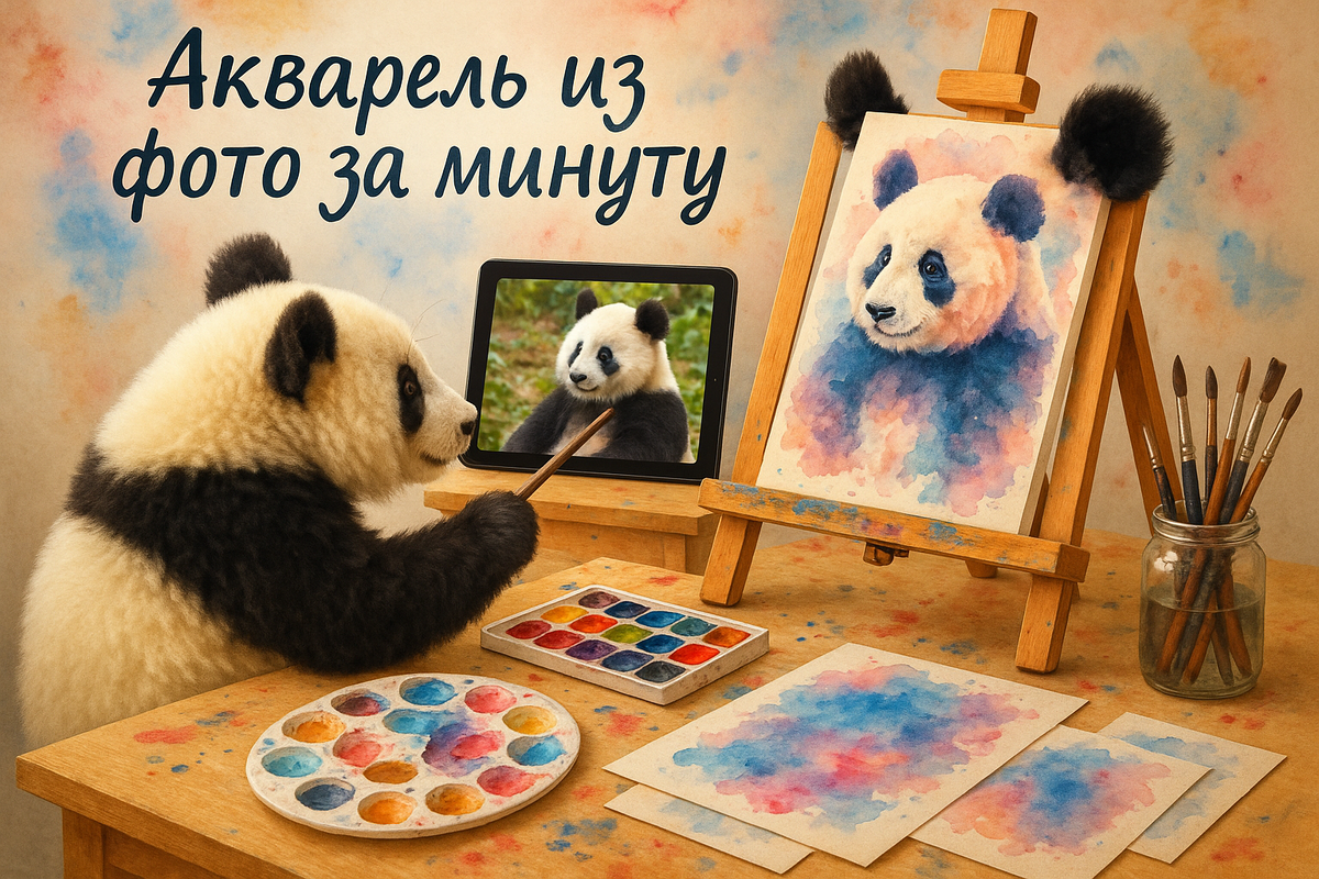    Акварельный эффект на фото с ии: превращаем в рисунок красками admin