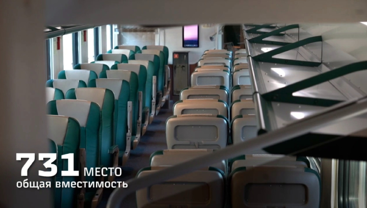 Сидячий вагон позеда «Буревестник». Источник: tg/Телеграмма РЖД  