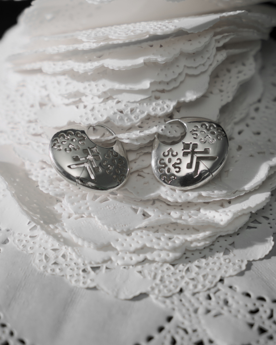 Серьги-сумочки из серебра lono арт. 76016