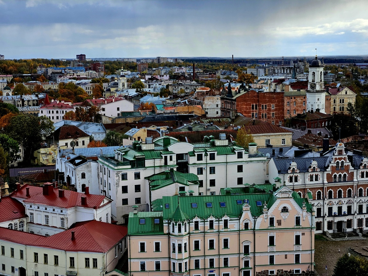 Вид на старый город и Часовую башню.