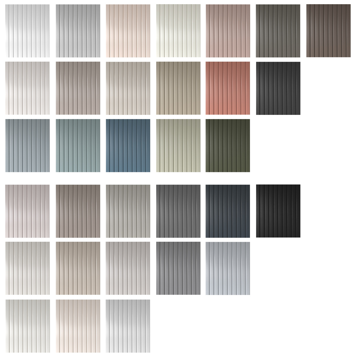 Стандартная и индивидуальные палитры в эмали 