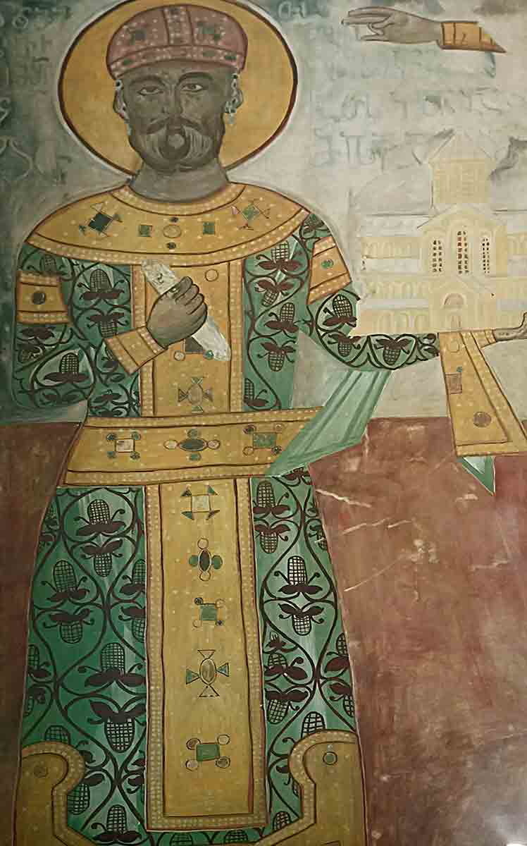 Царь Грузии Давид IV (Давид Строитель). Копия фрески из Гелатского монастыря. Национальный исторический музей, Тбилиси, Грузия. Источник: Джимми Чен