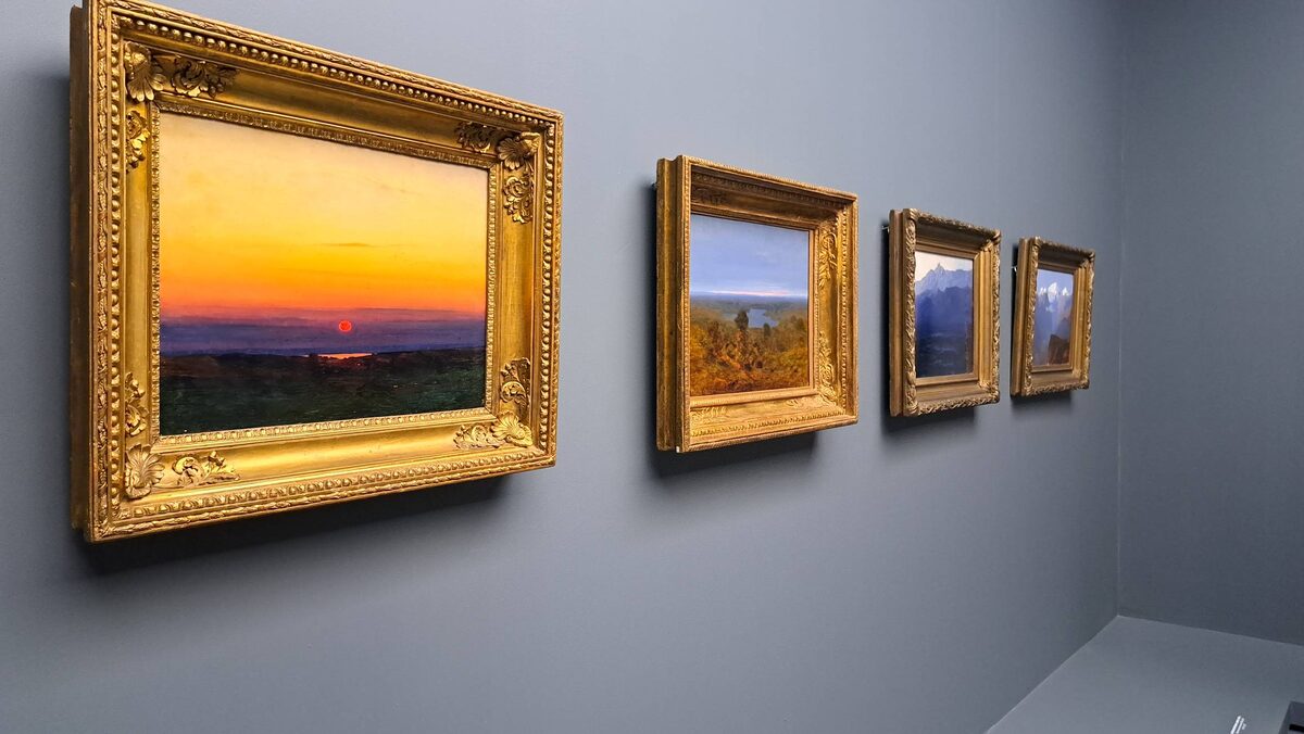 А. Куинджи "Закат", "Озеро. Вечер", "Ай-Петри", "Снежные вершины. Кавказ".