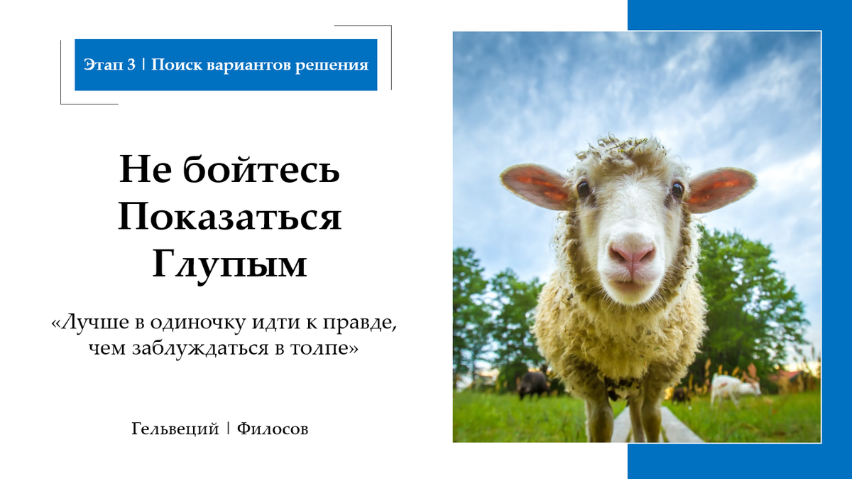 Слайд с авторского мастер класса "Решение проблем" в бизнесе и управление. Олега Борода.