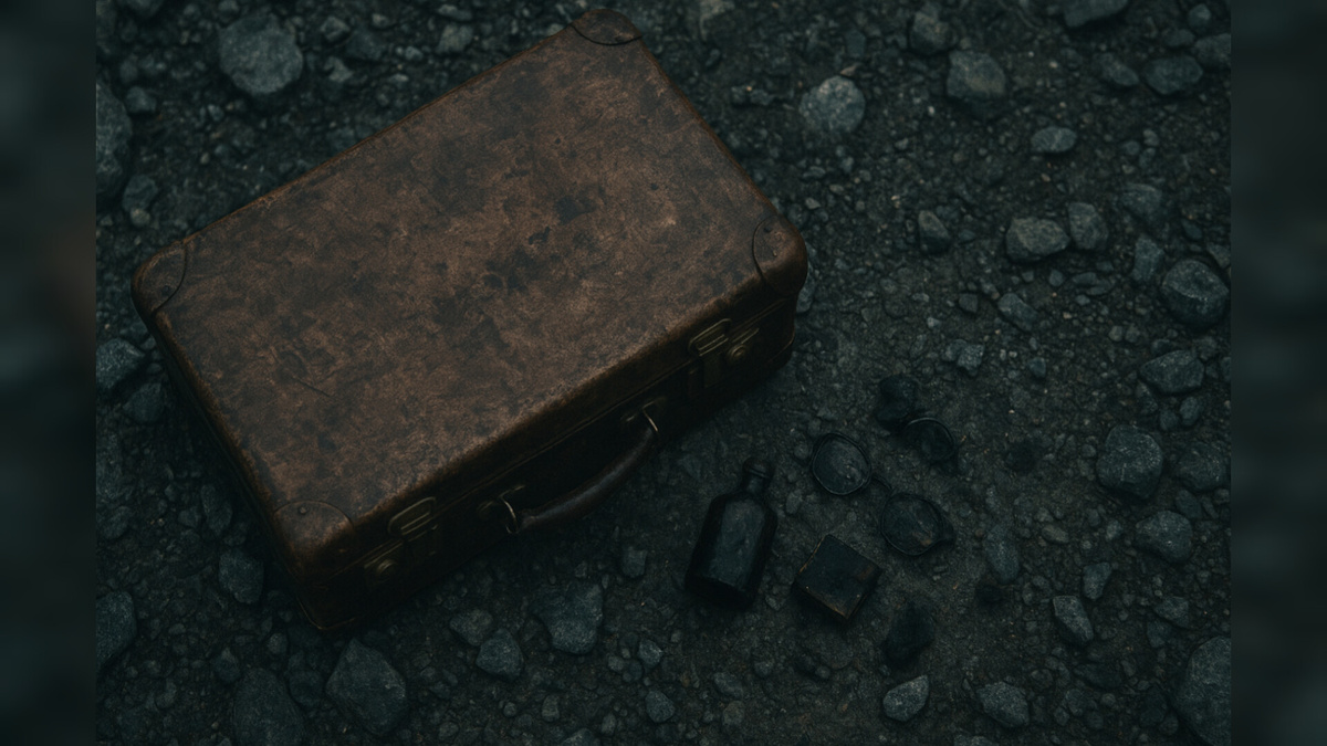 Чемодан, который больше никогда не откроют.Несколько вещей, обожжённых и молчаливых — как сама хозяйка.