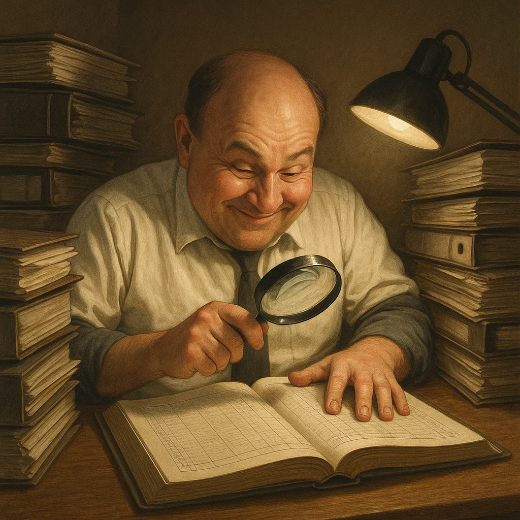 "Ну-с что тут у нас? А-а-а, вот оно что!"