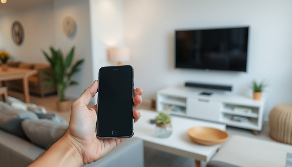    Современный человек использует смартфон для управления телевизором