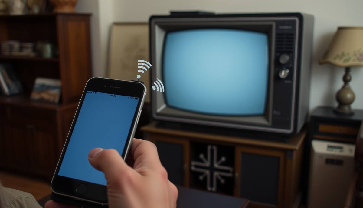    Смартфон с ИК-портом управляет старым телевизором