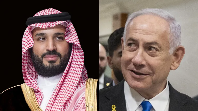 Наследный принц Саудовской Аравии Мухаммед бен Сальман и премьер-министр Израиля Биньямин Нетаньяху
Фото:
cc.spa.gov.sa; DoD photo by U.S. Air Force Senior Airman Madelyn Keech