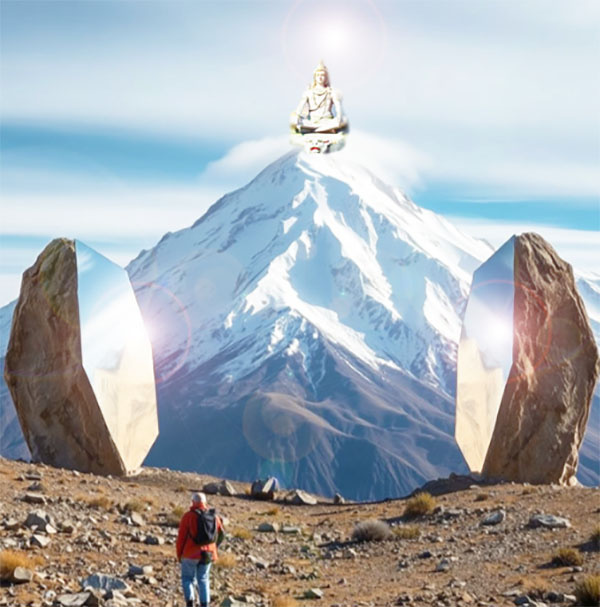 Загадочные зеркала возле горы Кайлас. (Так представляет их ИИ).