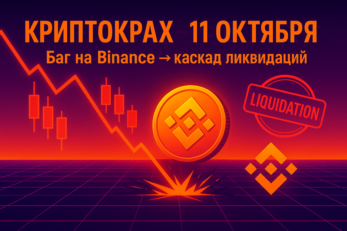 11 октября 2025 года крипторынок рухнул на глазах. Всего за час ликвидировалось больше 19 миллиардов долларов позиций, а тысячи трейдеров потеряли всё. На первый взгляд — паника, но за этим стояла ошибка в системе залога Binance. Разбираем, что случилось, кто заработал, кто пострадал и почему это был не «крах крипты», а сбой, который показал, насколько хрупкой остаётся система.