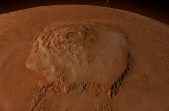космический снимок горы Олимп на Марсе