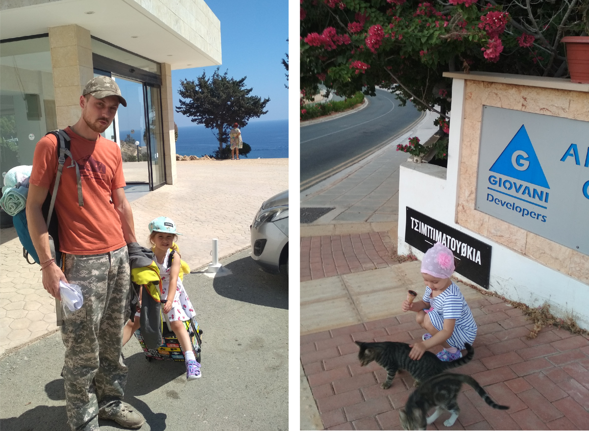 Вид с ресепшена отеля конечно шикарный. А вот номер был через дорогу с видом на пустошь)) И котики сопровождали нас повсюду.