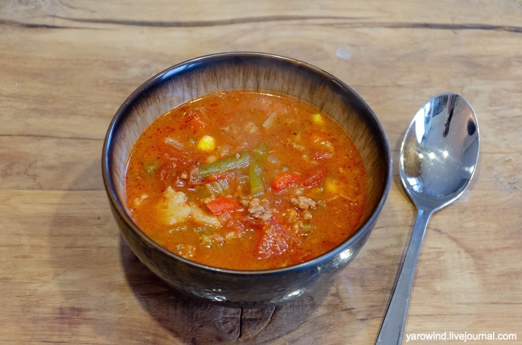 Суп с говядиной и овощами