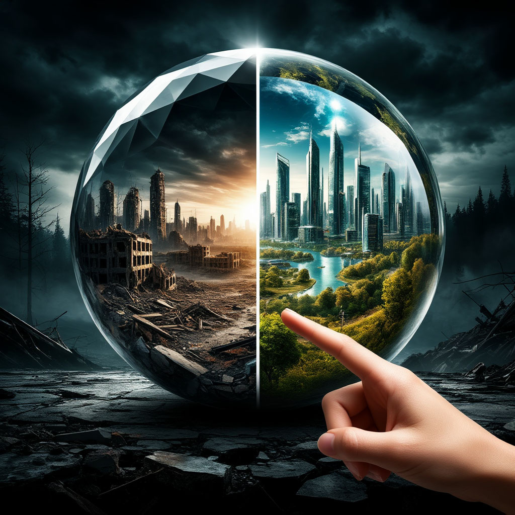  Иллюстрация "Два пути, Выбор Мессинга" создана сетью Шедеврум