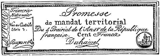 Территориальный мандат в 100 франков, 1796 год