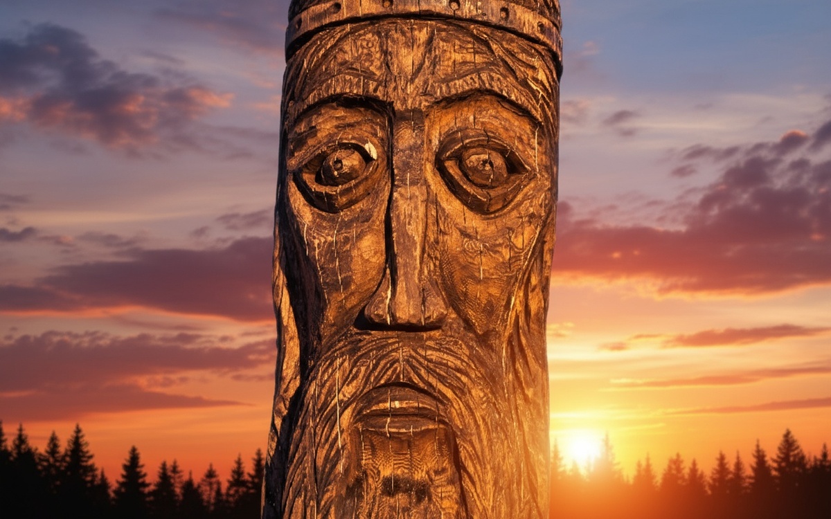 Фото славянского истукана и образа бога Перуна