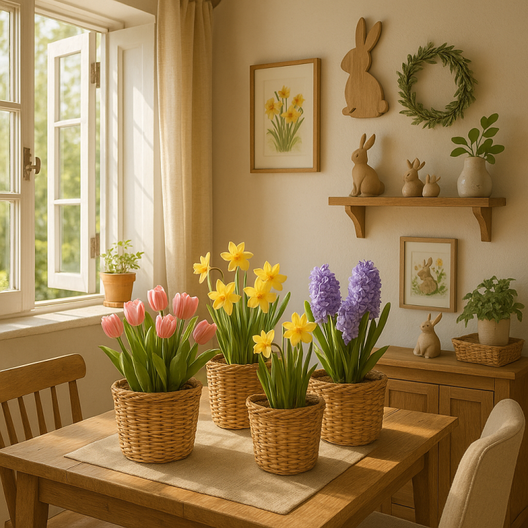    Как создать весенний уют: 10 идей декора с живыми цветами и ротанговыми кашпо для вашего дома Loza