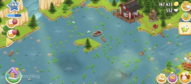    Локация у рыболовного озера в Hay Day