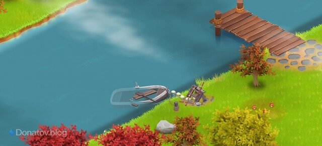    Разбитая рыболовная лодка на берегу реки