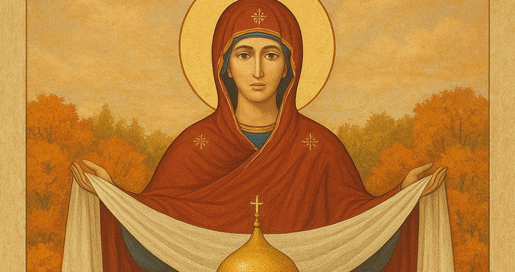 Открытка на Покров Пресвятой Богородицы