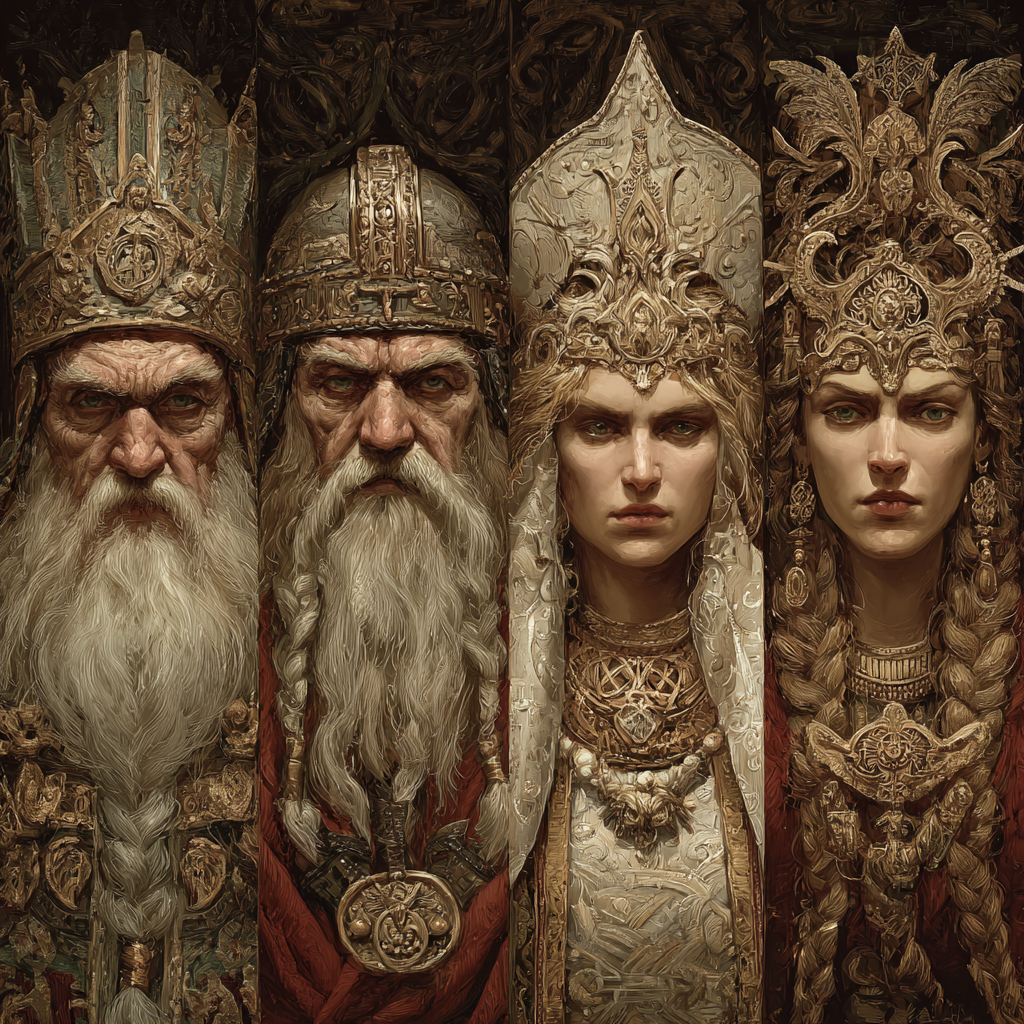 Изображение автора. Древние славянские боги Сварог, Перун, Мокош, Марена