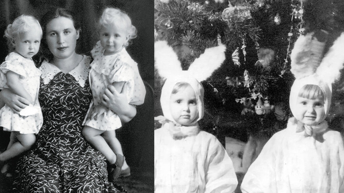 Сёстры Зайцевы с мамой. "Зайчики"