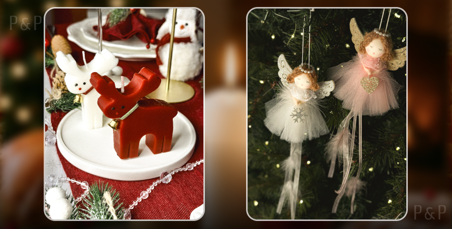 | арт. на wb на свечи: свеча "красный олень" арт. 441072371 / свеча "белый олень" арт. 441072370 || арт. на wb на ангелочков: ангелочки на ёлку арт.445261286 |