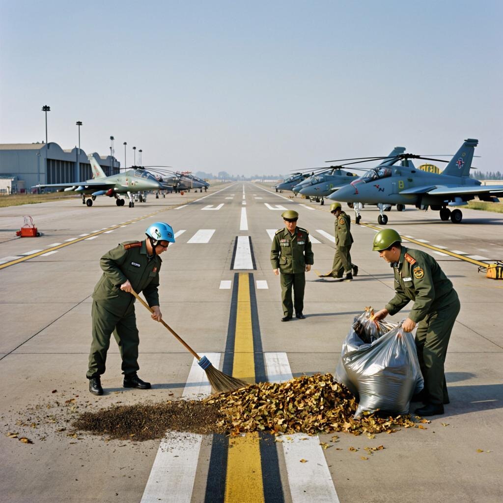 Уборка аэродрома. Сеть ИИ Gigachat Сбербанк. 