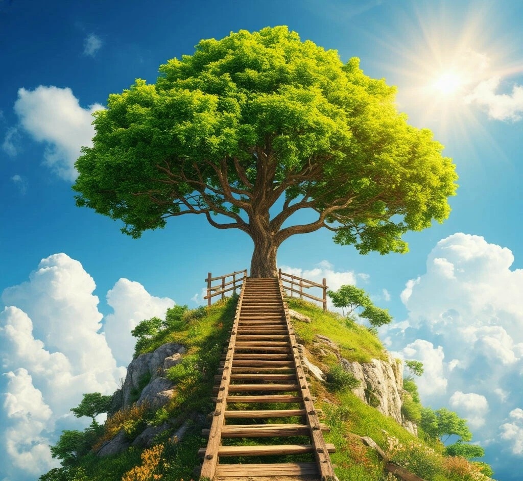 Лестница к дереву.