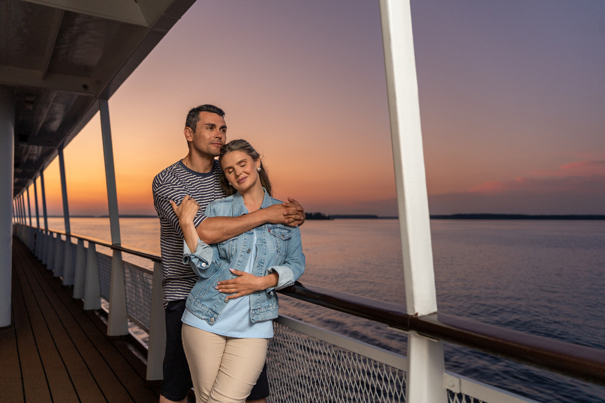 Во время заката на борту