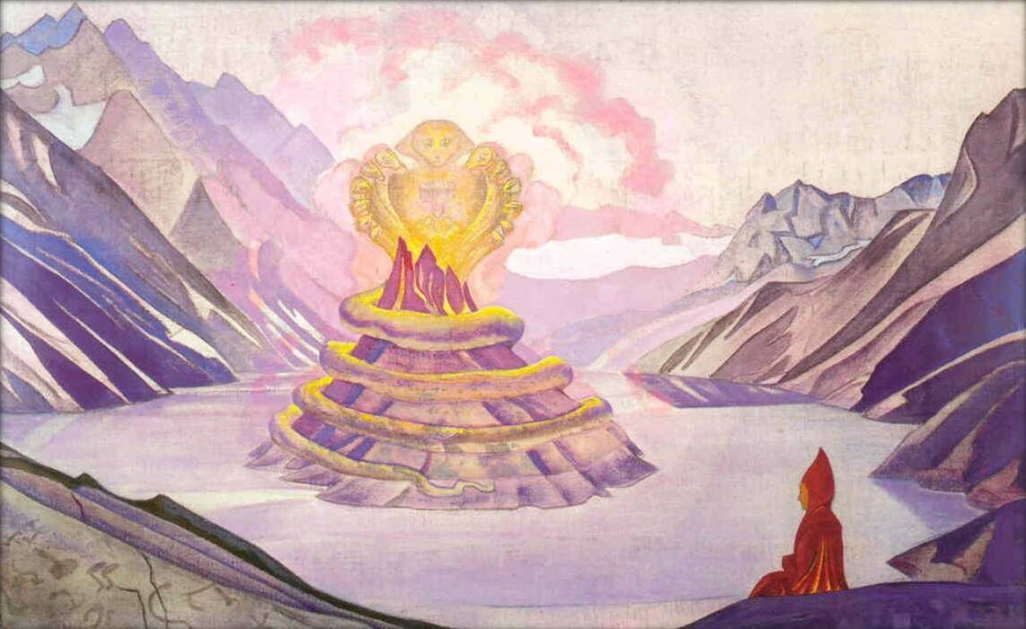 Н.К. Рерих. Нагарджуна - победитель Змия. Серия "Знамена Востока". 1925
