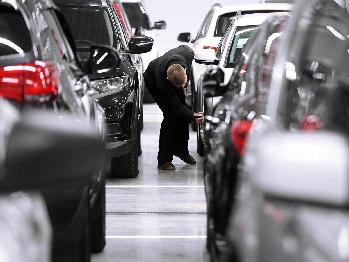    Покупатель осматривает машину© РИА Новости / Максим Богодвид