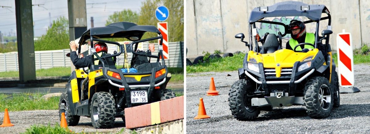 Практические уроки проходят на закрытой площадке, которая сертифицирована Гостехнадзором. Обычно это полигон при учебном центре