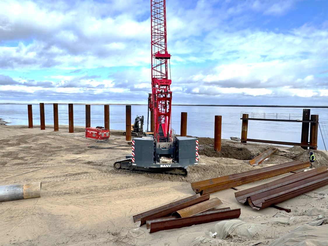 Обустройство временного причала