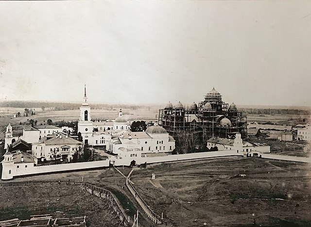Строительство Николаевского монастыря. Старая фотография.Ансамбль Николаевского монастыря: улица Воинская, 3, Верхотурье, Верхотурский район, Свердловская область