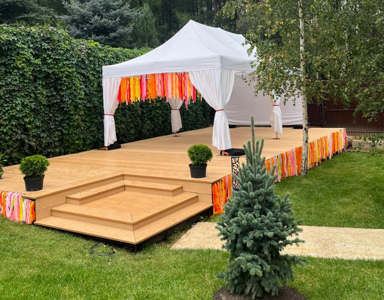 Открытая терраса из ДПК, фото WOODGRAND 
